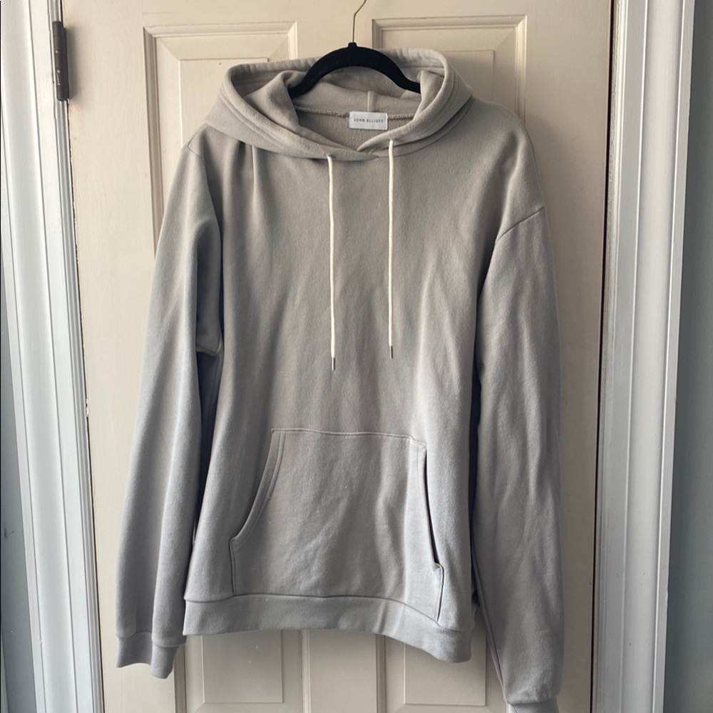 John Elliott Light Gray Hoodie